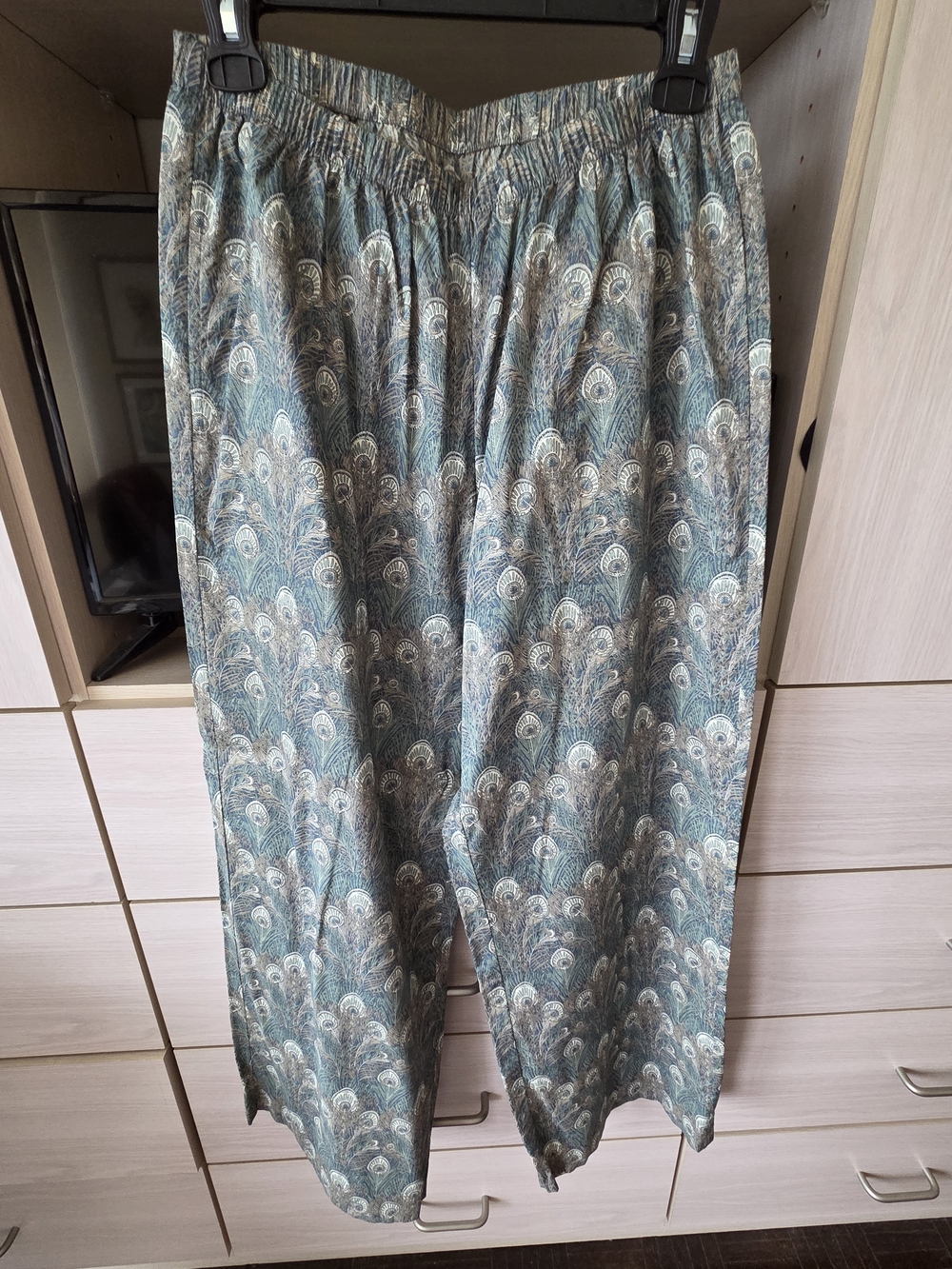 Liberty Of London Teal & Cream Printed Pants